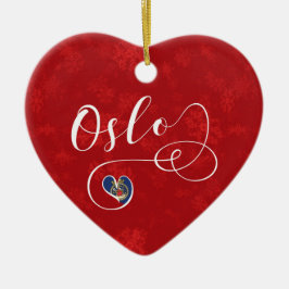 Herz Norwegens Oslo, Weihnachtsbaum-Verzierung Keramik Ornament