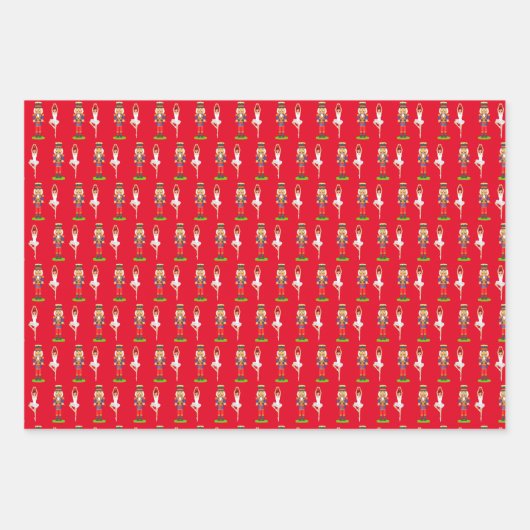 Herz, Nutcracker und Weihnachtself Geschenkpapier Set (Vorderseite 2)