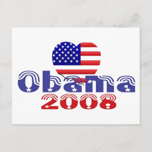 'Herz' Obama 2008 Postcard Postkarte