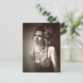 Herz Octopus Tattoo Girl Foto Postkarte (Stehend Vorderseite)