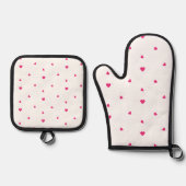 Herz Ofenhandschuh & Topflappen-Set (Vorderseite)