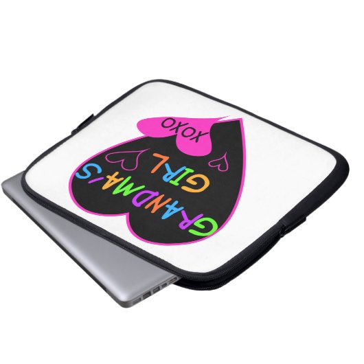 Herz-Oma's Girl-T - Shirt und Geschenke Laptopschutzhülle (Vorne Knopf)