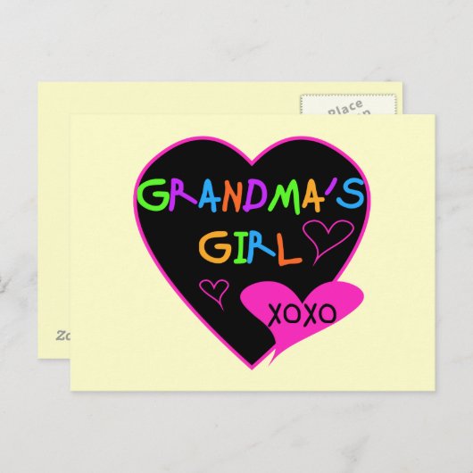 Herz-Oma's Girl-T - Shirt und Geschenke Postkarte (Vorne/Hinten)