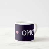 Herz, OMG-Text, niedliches Muster Espressotasse (Vorderseite Rechts)