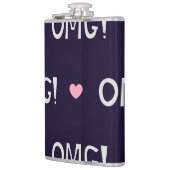 Herz, OMG-Text, niedliches Muster Flachmann (Links)