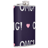 Herz, OMG-Text, niedliches Muster Flachmann (Rechts)
