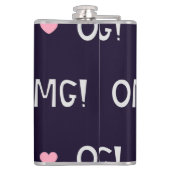 Herz, OMG-Text, niedliches Muster Flachmann (Rückseite)