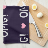 Herz, OMG-Text, niedliches Muster Geschirrtuch (Viertel Falte)