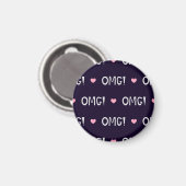 Herz, OMG-Text, niedliches Muster Magnet (Vorderseite/Rückseite)