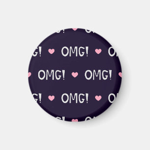 Herz, OMG-Text, niedliches Muster Magnet