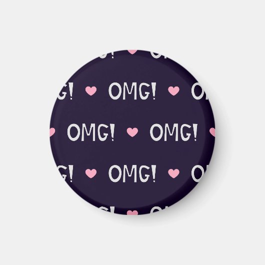 Herz, OMG-Text, niedliches Muster Magnet (Vorne)