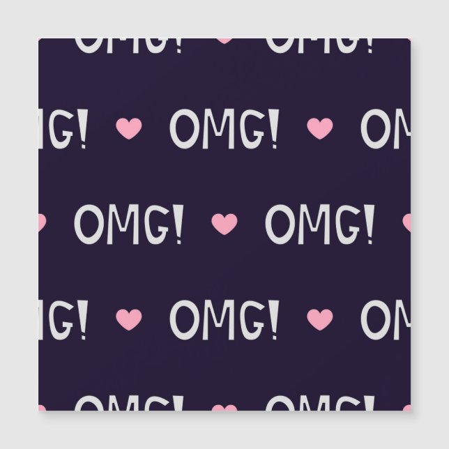 Herz, OMG-Text, niedliches Muster Magnetkarte (Vorderseite)