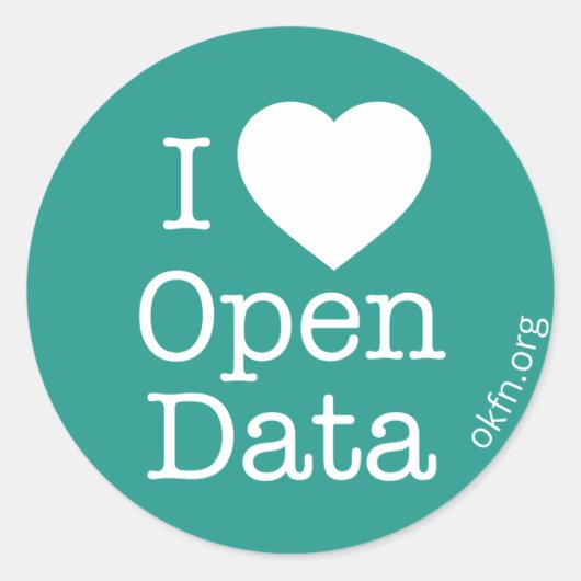 Herz-Open-Data-Sticker Runder Aufkleber (Vorderseite)