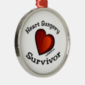 Herz-Operations-Überlebender Silbernes Ornament (Rechts)
