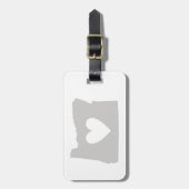 Herz-Oregon-Staats-Silhouette Gepäckanhänger (Vorderseite vertikal)