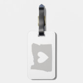 Herz-Oregon-Staats-Silhouette Gepäckanhänger (Rückseite vertikal)