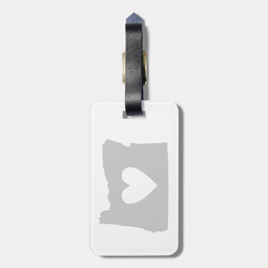 Herz-Oregon-Staats-Silhouette Gepäckanhänger (Rückseite vertikal)