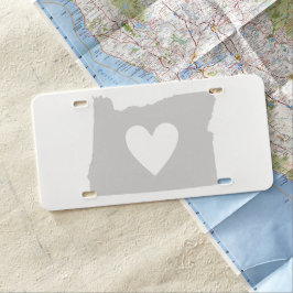 Herz-Oregon-Staats-Silhouette US Nummernschild