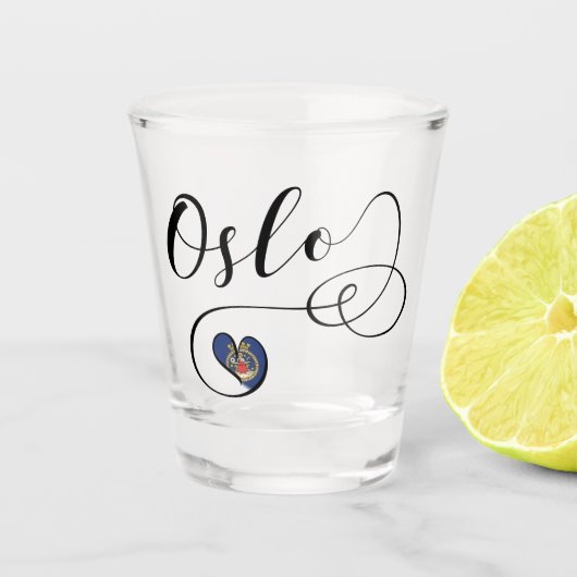 Herz Oslo, Norwegisch Schnapsglas (Vorderseite)
