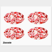 Herz Ovaler Aufkleber (Blatt)