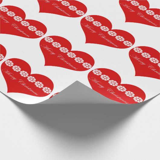 Herz-Packpapier der frohen Weihnachten Geschenkpapier (Ecke)