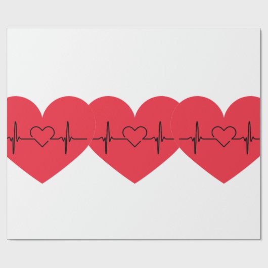 Herz Papier Geschenkpapier (Flach)