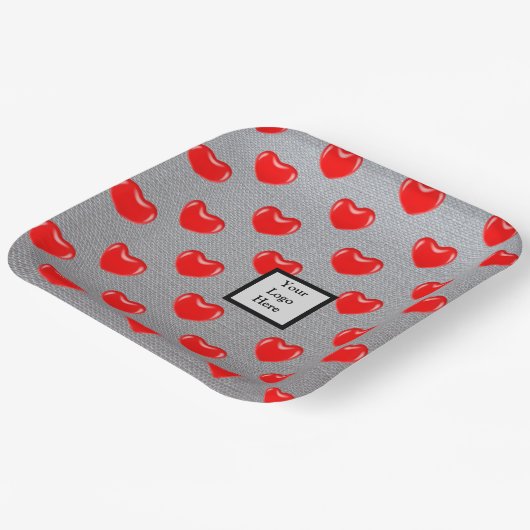 Herz Pappteller (Gewinkelt)