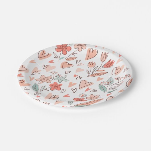 Herz Pappteller (Schrägansicht)