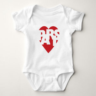 Herz Paris Baby Strampler