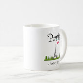 Herz Paris mit Eiffelturm Custom Kaffeetasse (VorderseiteRechts)