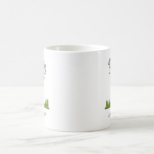 Herz Paris mit Eiffelturm Custom Kaffeetasse (Mittel)