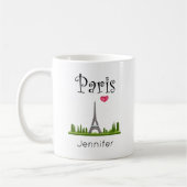 Herz Paris mit Eiffelturm Custom Kaffeetasse (Links)