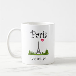 Herz Paris mit Eiffelturm Custom Kaffeetasse