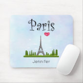 Herz Paris mit Eiffelturm Custom Mousepad (Mit Mouse)