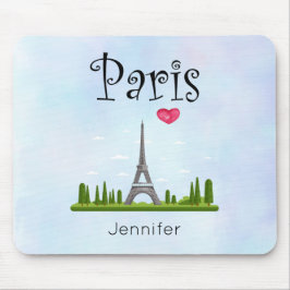 Herz Paris mit Eiffelturm Custom Mousepad