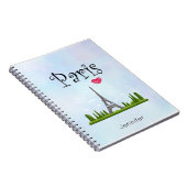 Herz Paris mit Eiffelturm Custom Notizblock (Rechte Seite)