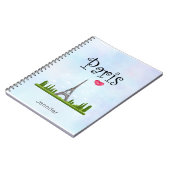 Herz Paris mit Eiffelturm Custom Notizblock (Linke Seite)