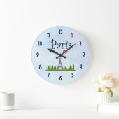 Herz Paris mit Eiffelturm Große Wanduhr (Zuhause)