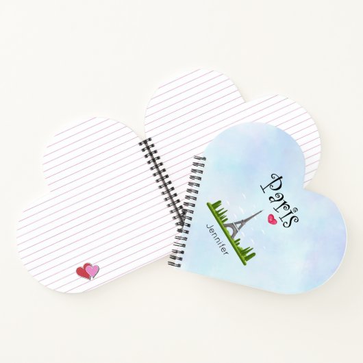 Herz Paris mit Eiffelturm Notizblock (Innenseite)