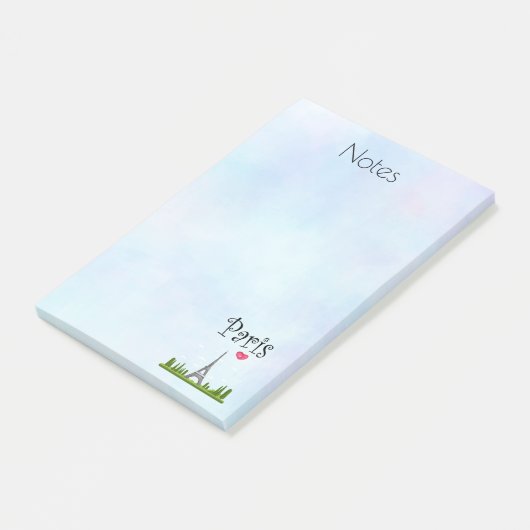 Herz Paris mit Eiffelturm Post-it Klebezettel (angewinkelt)