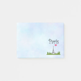 Herz Paris mit Eiffelturm Post-it Klebezettel