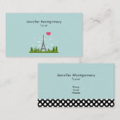 Herz Paris mit Eiffelturm Visitenkarte (Vorne/Hinten)