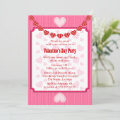 Herz-Party Einladung (Stehend Vorderseite)