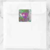 Herz-Party Quadratischer Aufkleber (Tasche)