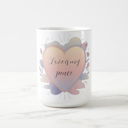 Herz Pastell Illustration Kaffeetasse (Mittel)
