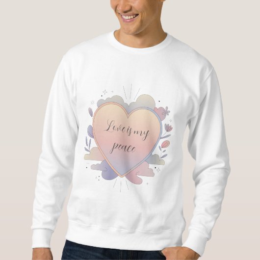 Herz-Pastell-Illustration Sweatshirt (Vorderseite)