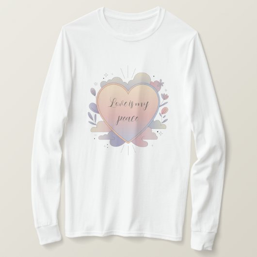 Herz-Pastell-Illustration T-Shirt (Design vorne)
