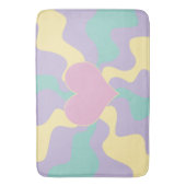 Herz - Pastellrosa, gelb, Lila und grün Badematte (Vorderseite Vertikal)
