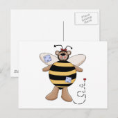 Herz-Patch Hummel Bär Postkarte (Vorne/Hinten)