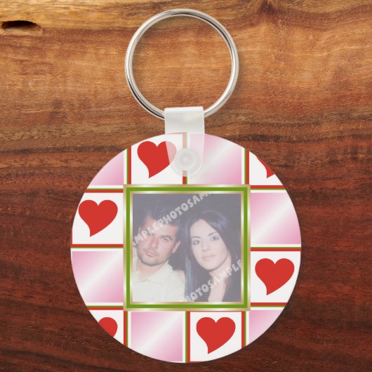 Herz Pattern Foto Schlüsselanhänger (Vorderseite)